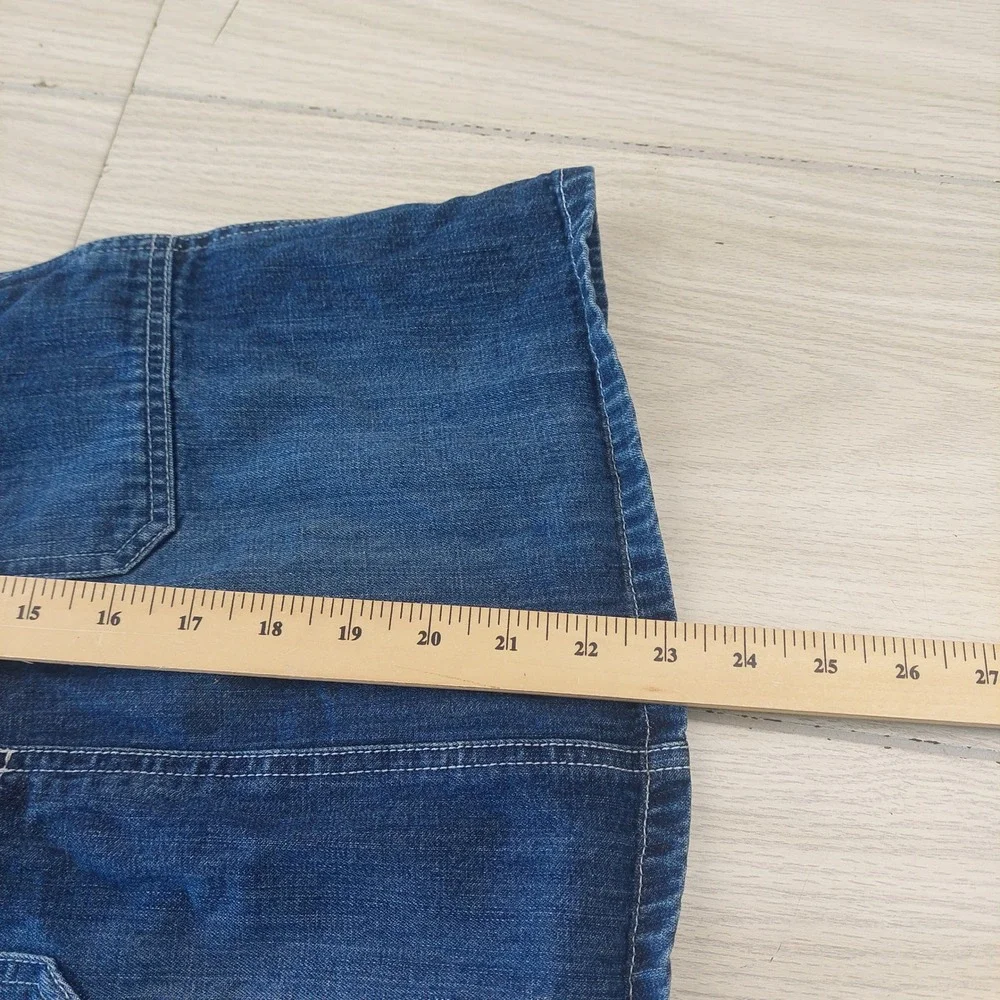 Vintage Gymboree Girls Denim Overall Dress Size 6‎ Red Trim Whale Print Lining